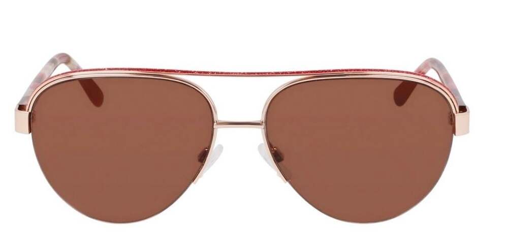 bebe Rosie Rose Gold Aviator Sunglasses w/ Pink Glitter Detailing- MSRP $115